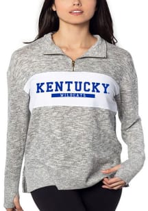 Kentucky Wildcats Womens Grey Cozy 1/4 Zip Pullover