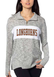 Texas Longhorns Womens Grey Cozy 1/4 Zip Pullover