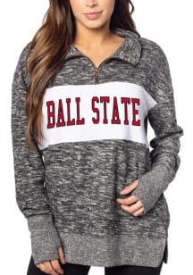 Ball State Cardinals Womens Black Cozy 1/4 Zip Pullover