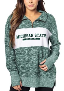 Michigan State Spartans Womens Green Cozy 1/4 Zip Pullover