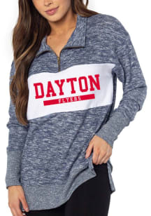 Dayton Flyers Womens Navy Blue Cozy 1/4 Zip Pullover