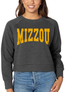 Missouri Tigers Womens Black Boxy Raglan Crew Sweatshirt