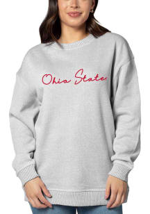 Womens Grey Ohio State Buckeyes Warm Up Crew Sweatshirt