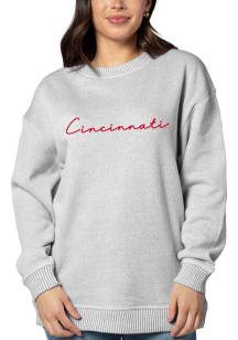 Cincinnati Bearcats Womens Grey Warm Up Crew Sweatshirt