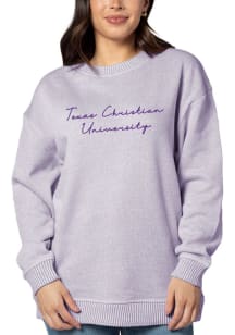 TCU Horned Frogs Womens Purple Warm Up Crew Sweatshirt