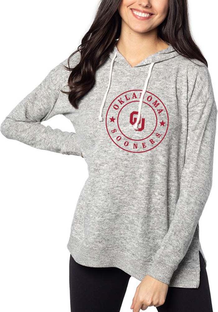 Oklahoma Sooners Womens Grey Tunic Hooded Sweatshirt