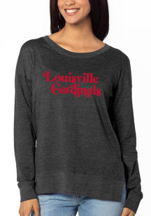 Louisville Cardinals Womens Black Melange Tunic LS Tee