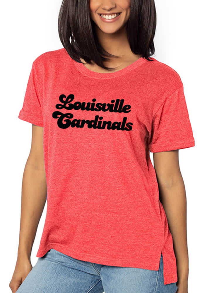 Louisville Cardinals Womens Arch Over Black V-Neck T-Shirt