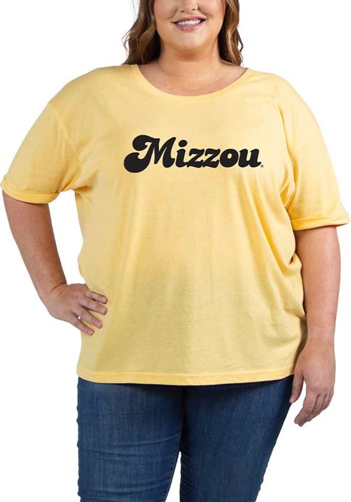 Missouri Tigers Womens Black Melange + Short Sleeve T-Shirt