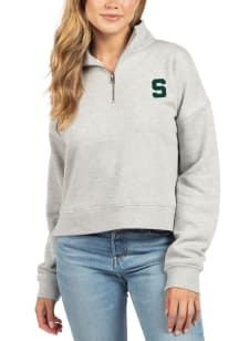 Michigan State Spartans Womens Grey Halftime 1/4 Zip Pullover