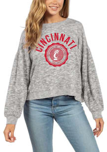 Cincinnati Bearcats Womens Grey Puff Crew Sweatshirt