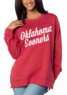 Oklahoma Sooners Womens Crimson Back to Basics Crew Sweatshirt
