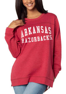 Arkansas Razorbacks Womens Crimson Back to Basics Crew Sweatshirt