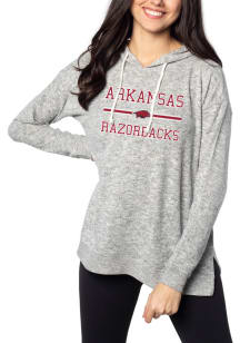 Arkansas Razorbacks Womens Grey Tunic Hooded Sweatshirt