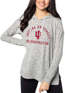 Womens Grey Indiana Hoosiers Tunic Hooded Sweatshirt