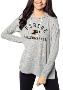 Womens Grey Purdue Boilermakers Tunic Hooded Sweatshirt