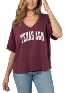Texas A&amp;M Aggies Womens Maroon Burnout Jersey Short Sleeve T-Shirt