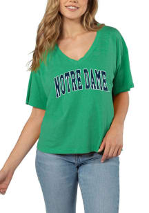 Notre Dame Fighting Irish Womens Kelly Green Burnout Jersey Short Sleeve T-Shirt