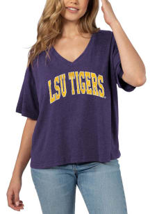 LSU Tigers Womens Purple Burnout Jersey Short Sleeve T-Shirt