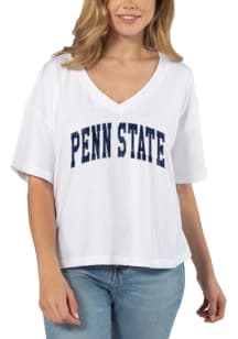 Penn State Nittany Lions Womens White Burnout Jersey Short Sleeve T-Shirt