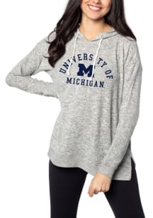 Michigan Wolverines Womens Grey Tunic Hooded Sweatshirt