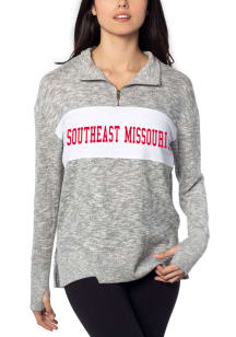 Southeast Missouri State Redhawks Womens Grey Cozy Fleece 1/4 Zip Pullover