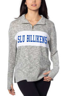 Saint Louis Billikens Womens Grey Cozy Fleece 1/4 Zip Pullover