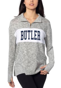 Butler Bulldogs Womens Grey Cozy 1/4 Zip Pullover