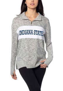 Indiana State Sycamores Womens Grey Cozy 1/4 Zip Pullover