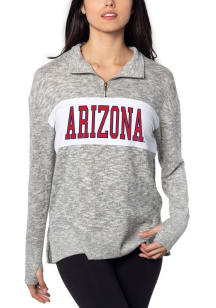 Arizona Wildcats Womens Grey Cozy Fleece 1/4 Zip Pullover