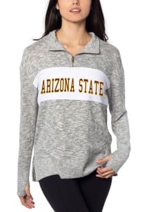Arizona State Sun Devils Womens Grey Cozy Fleece 1/4 Zip Pullover