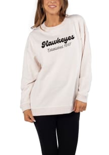 Iowa Hawkeyes Womens Yellow Warm Up Crew Sweatshirt
