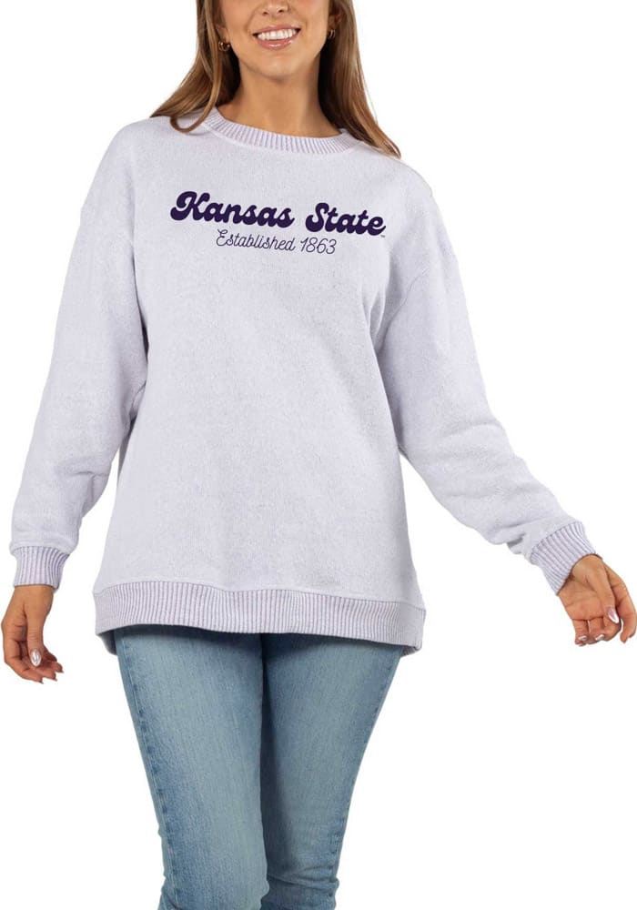 K-State Wildcats Womens Purple Warm Up Crew Sweatshirt