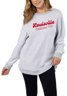 Louisville Cardinals Womens Black Warm Up Crew Sweatshirt