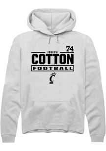 Joseph Cotton Rally Mens White Cincinnati Bearcats NIL Stacked Box Player Hood
