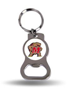 Silver Maryland Terrapins Bottle Opener Keychain