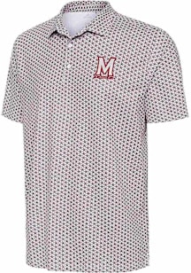 Antigua Maryland Terrapins Mens White Star Short Sleeve Polo