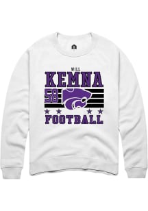 Will Kemna Rally Mens White K-State Wildcats NIL Striped Player Crew