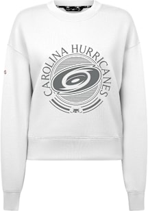 Levelwear Carolina Hurricanes Mens White Sponge Crew Grain Long Sleeve Fashion Sweatshirt