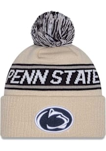 New Era Penn State Nittany Lions Natural DL Team Slogan Pom Cuff Mens Knit Hat