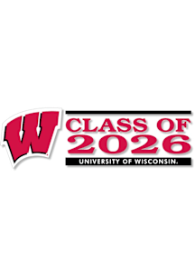 Wisconsin Badgers 6x2 Class of 2026 Auto Decal - Red