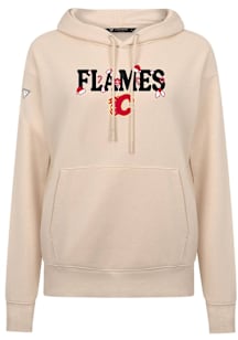 Levelwear Calgary Flames Womens Tan Adorn Festive Hooded Sweatshirt
