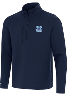 Antigua Coast Guard Mens Navy Blue Insider Long Sleeve Qtr Zip Pullover