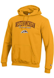 Champion Western Michigan Broncos Mens Gold Grandma Script Powerblend Long Sleeve Hoodie