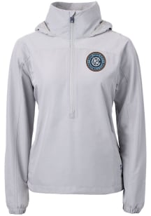 Cutter and Buck New York City FC Womens Grey Charter Eco Long Sleeve Pullover
