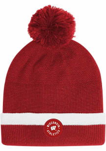 Wisconsin Badgers Under Armour Sideline Drive Pom Beanie Mens Knit Hat - Red