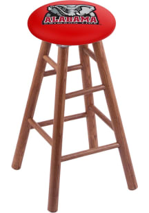 Alabama Crimson Tide Elephant  Round Cushion Oak Pub Stool - Brown