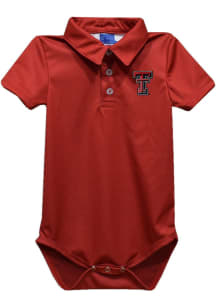 Vive La Fete Texas Tech Red Raiders Baby Red Team Short Sleeve One Piece Polo