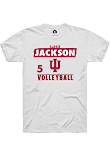 Audrey Jackson Indiana Hoosiers White NIL Striped Short Sleeve Player T Shirt