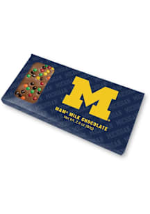 Navy Blue Michigan Wolverines Window Milk Chocolate w/ M&amp;M's Candy